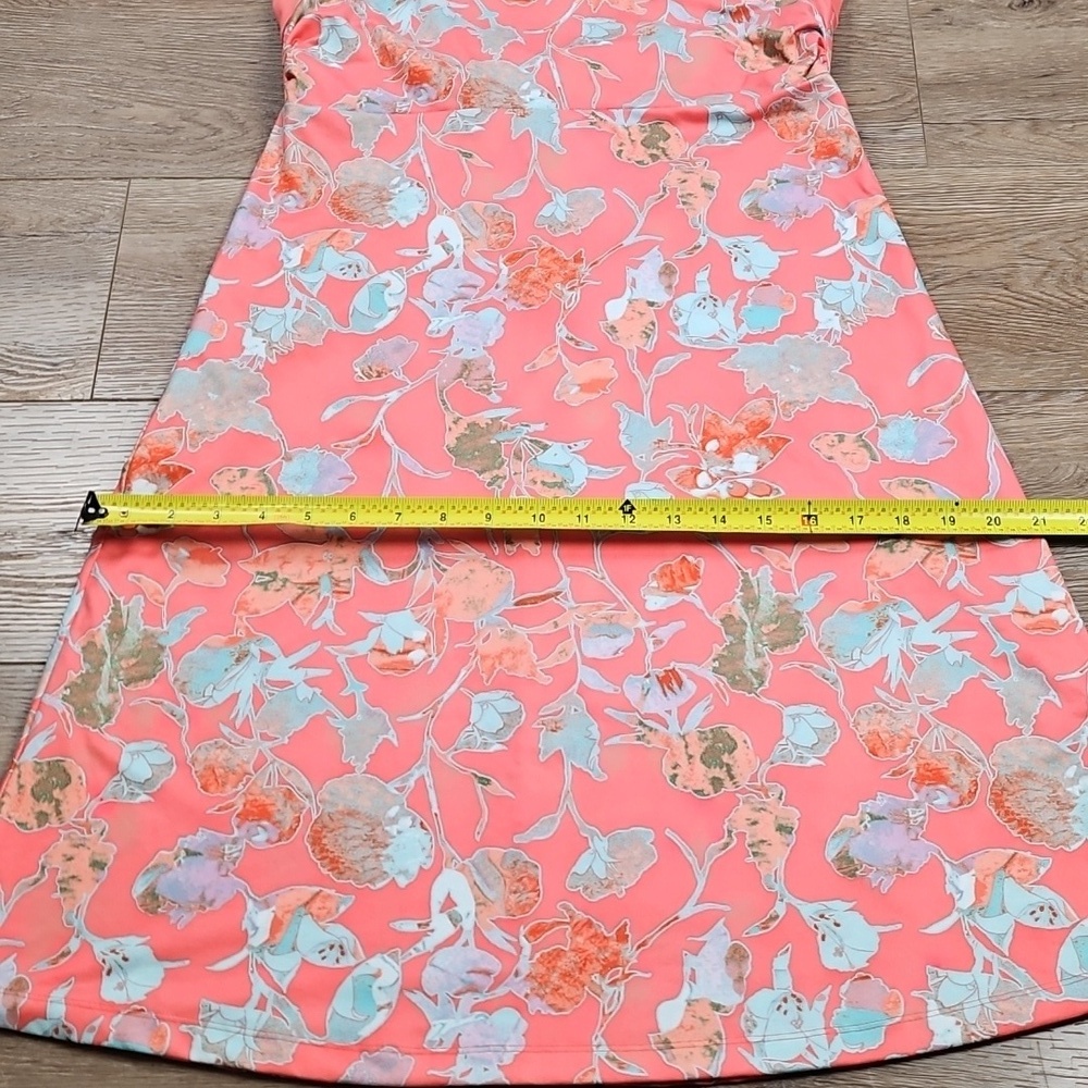 Patagonia Morning Glory Jersey Knit Coral Floral Print Crossback A Line Dress - Picture 15 of 16